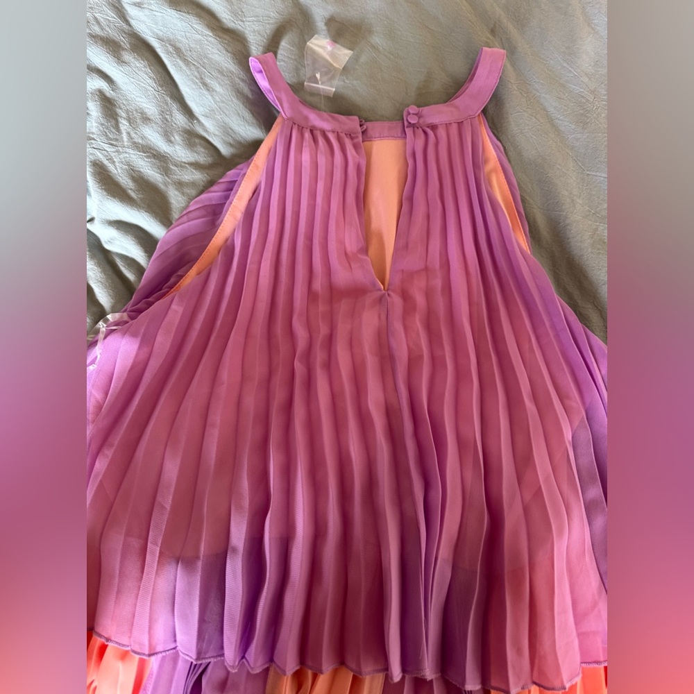 Cato Purple and Pink Pleated Maxi Dress - Picture 4 of 5